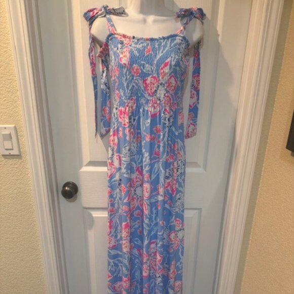 NWT Lilly Pulitzer Kailua Smocked Maxi Dress – Bahamian Rhapsody - Picture 1 of 6